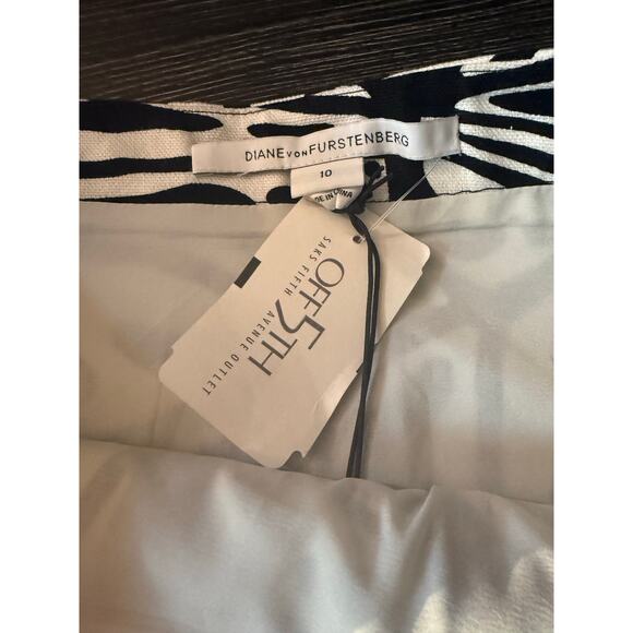 NWT Diane von Furstenberg Palm Leaves Mini Melissa Canvas Wrap Skirt Sz. 10 - Picture 4 of 6